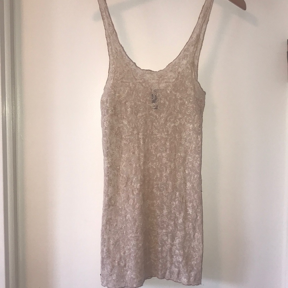 Free people blush lace tank